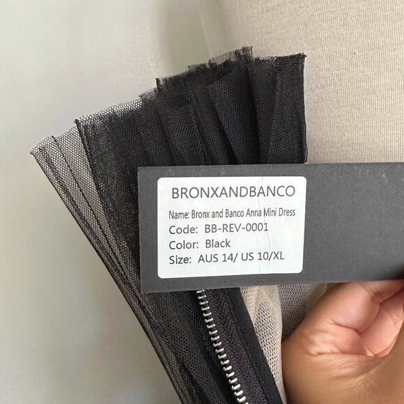 Bronx and Banco Black Tulle Anna Mini Dress – US 10 / XL - Picture 4 of 4